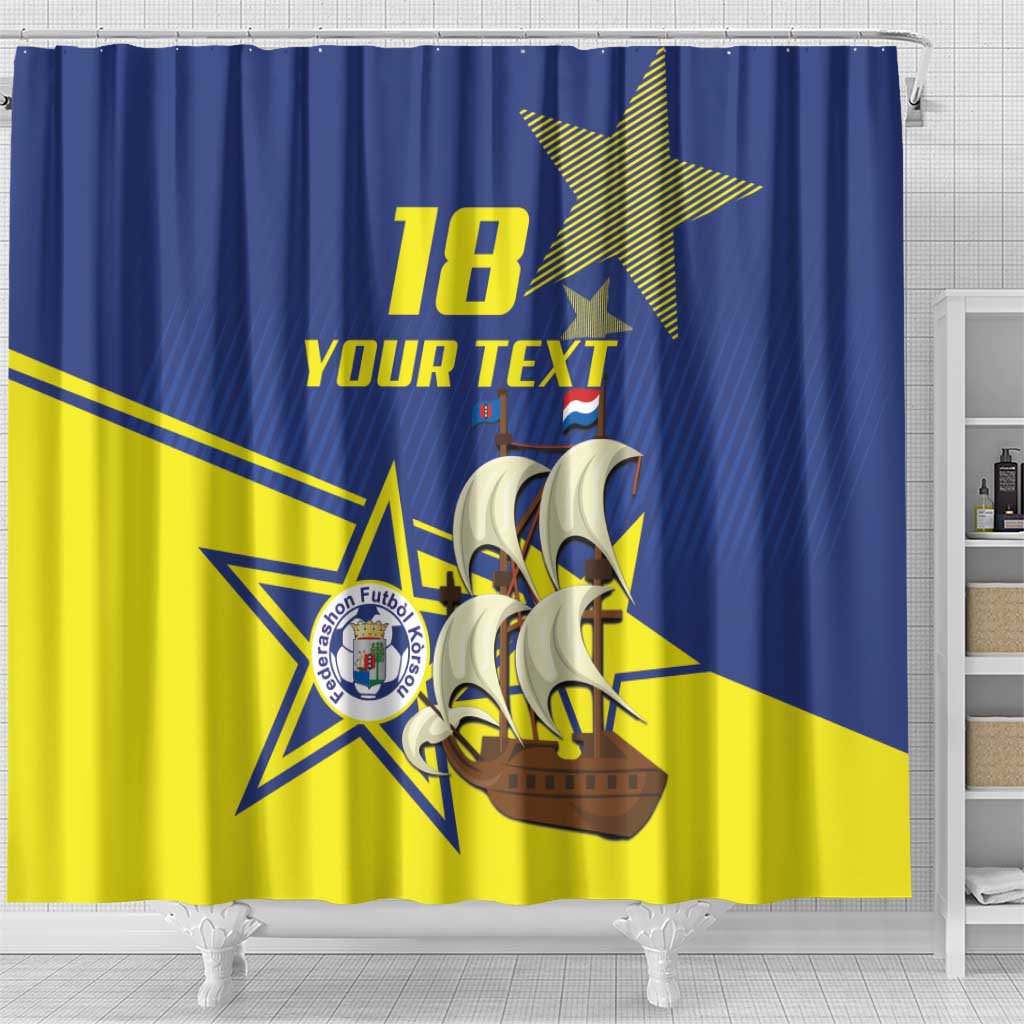 Curacao Football Pride Custom Shower Curtain La Familia Azul Go Champions - Wonder Print Shop