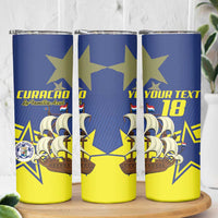 Curacao Football Pride Custom Skinny Tumbler La Familia Azul Go Champions - Wonder Print Shop