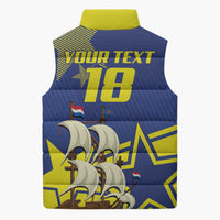 Curacao Football Pride Custom Sleeveless Puffer Jacket La Familia Azul Go Champions - Wonder Print Shop