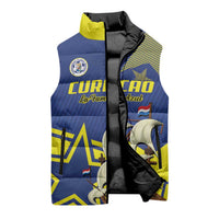 Curacao Football Pride Custom Sleeveless Puffer Jacket La Familia Azul Go Champions - Wonder Print Shop