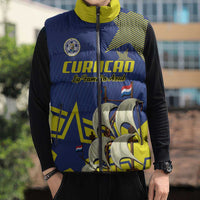 Curacao Football Pride Custom Sleeveless Puffer Jacket La Familia Azul Go Champions - Wonder Print Shop