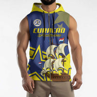 Curacao Football Pride Custom Sleeveless Zip Hoodie La Familia Azul Go Champions - Wonder Print Shop