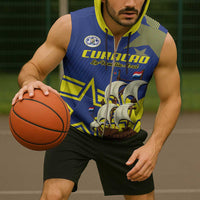 Curacao Football Pride Custom Sleeveless Zip Hoodie La Familia Azul Go Champions - Wonder Print Shop