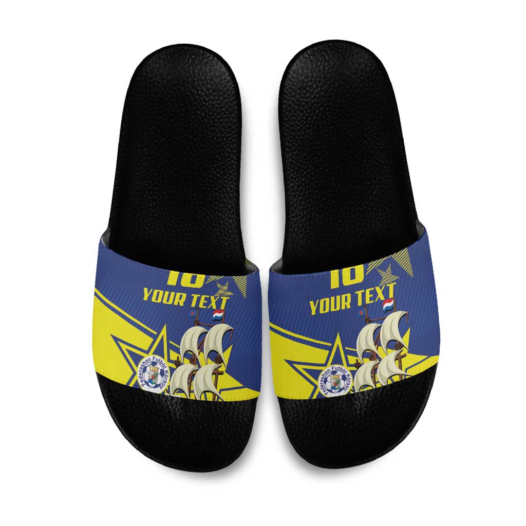 Curacao Football Pride Custom Slide Sandals La Familia Azul Go Champions - Wonder Print Shop
