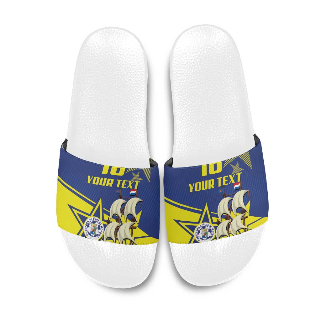 Curacao Football Pride Custom Slide Sandals La Familia Azul Go Champions - Wonder Print Shop