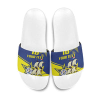 Curacao Football Pride Custom Slide Sandals La Familia Azul Go Champions - Wonder Print Shop