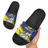 Curacao Football Pride Custom Slide Sandals La Familia Azul Go Champions - Wonder Print Shop