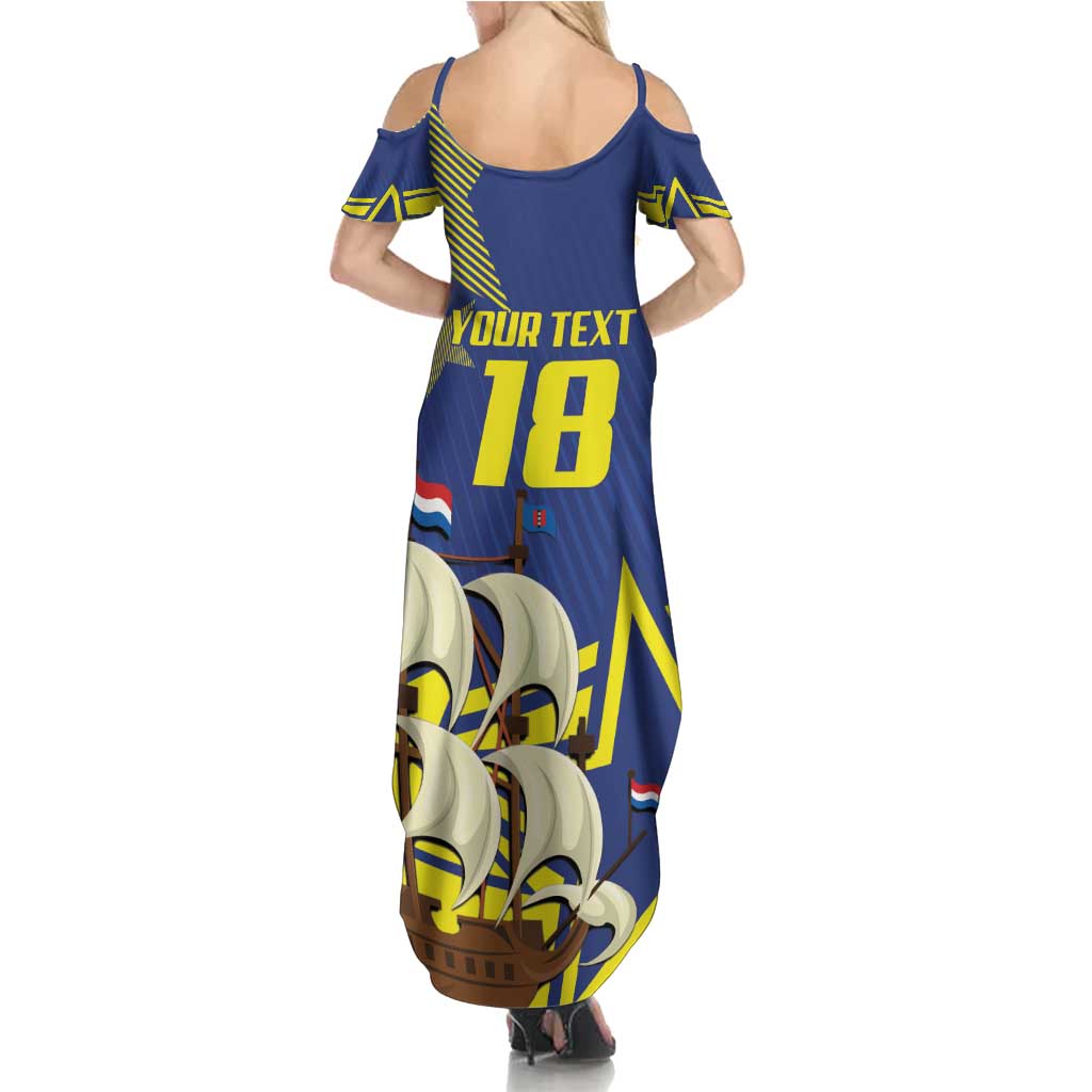 Curacao Football Pride Custom Summer Maxi Dress La Familia Azul Go Champions - Wonder Print Shop