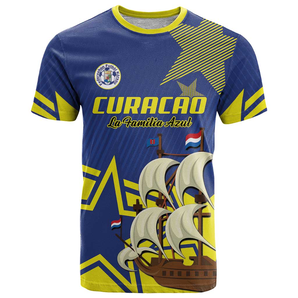 Curacao Football Pride Custom T Shirt La Familia Azul Go Champions - Wonder Print Shop