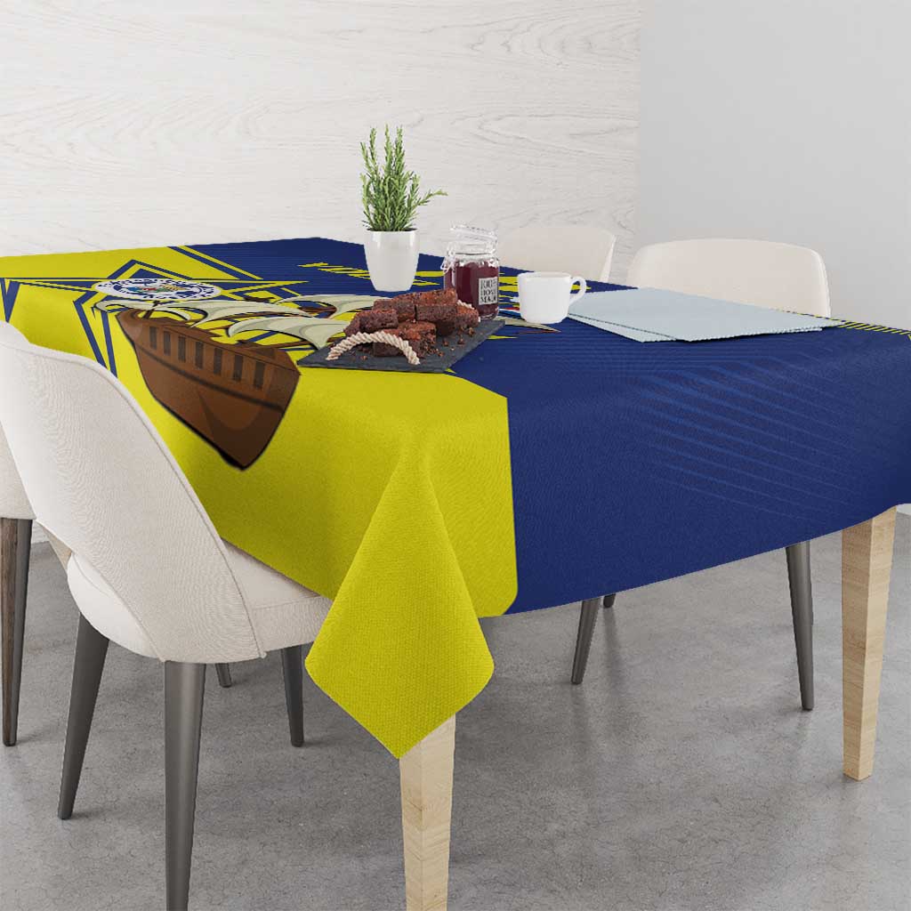 Curacao Football Pride Custom Tablecloth La Familia Azul Go Champions - Wonder Print Shop