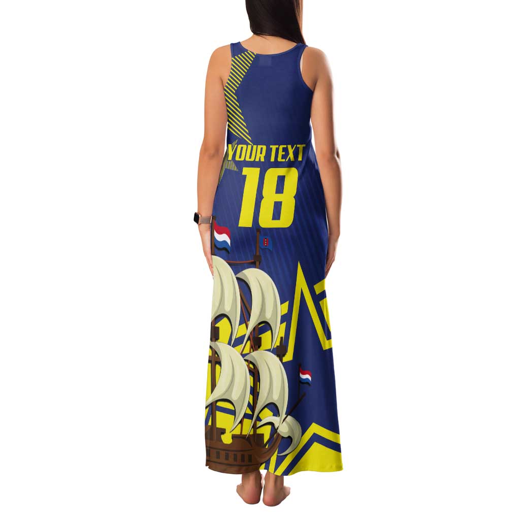 Curacao Football Pride Custom Tank Maxi Dress La Familia Azul Go Champions - Wonder Print Shop