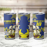 Curacao Football Pride Custom Tumbler Cup La Familia Azul Go Champions - Wonder Print Shop