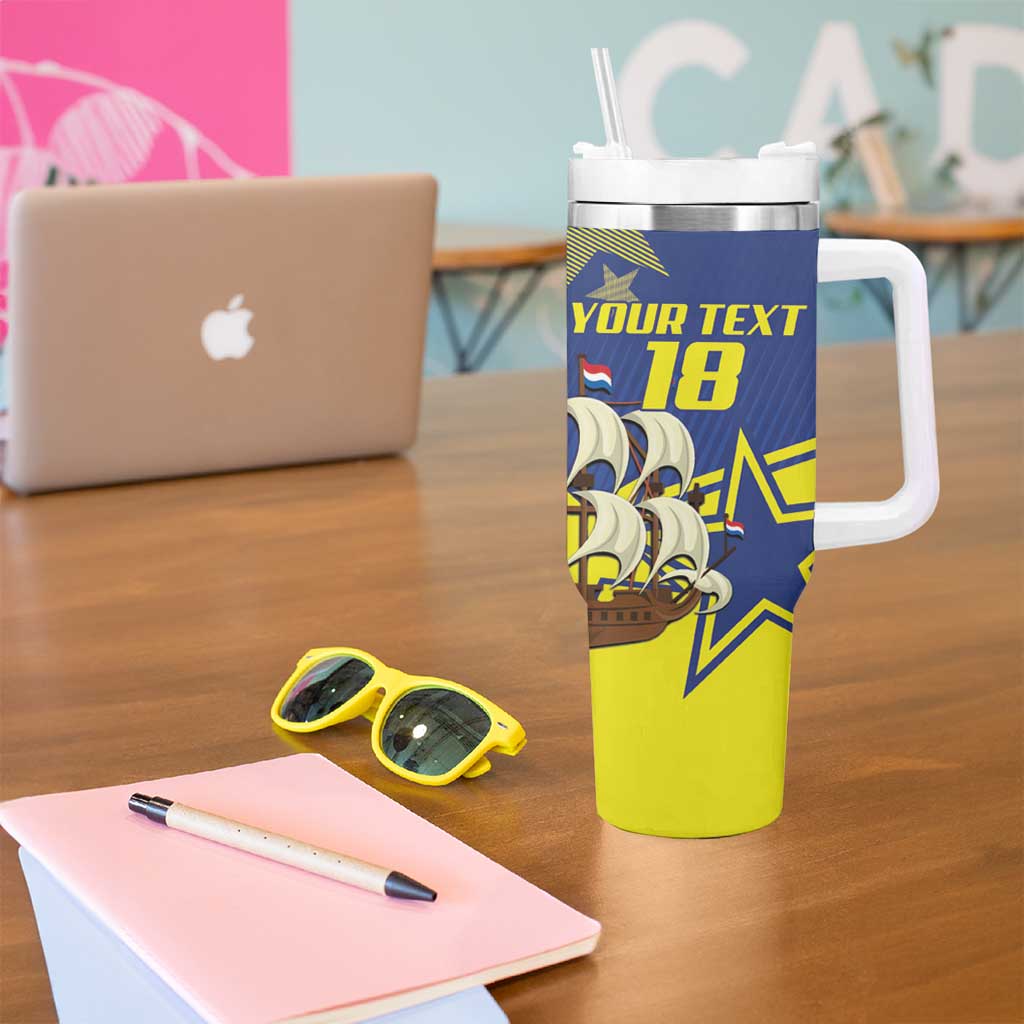 Curacao Football Pride Custom Tumbler With Handle La Familia Azul Go Champions - Wonder Print Shop