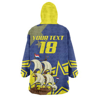 Curacao Football Pride Custom Wearable Blanket Hoodie La Familia Azul Go Champions - Wonder Print Shop