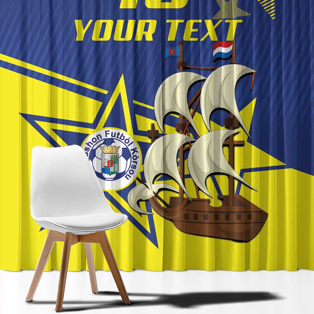 Curacao Football Pride Custom Window Curtain La Familia Azul Go Champions - Wonder Print Shop