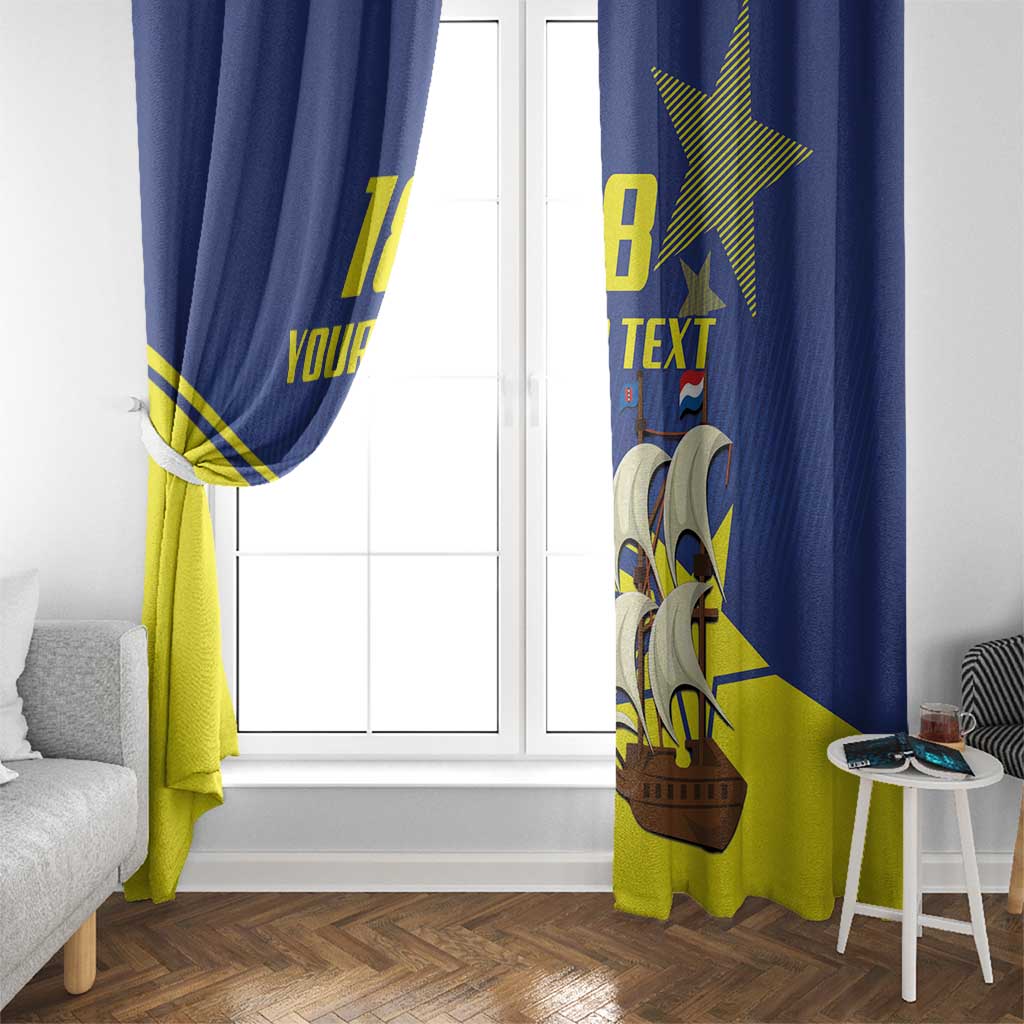 Curacao Football Pride Custom Window Curtain La Familia Azul Go Champions - Wonder Print Shop