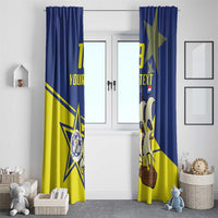 Curacao Football Pride Custom Window Curtain La Familia Azul Go Champions - Wonder Print Shop