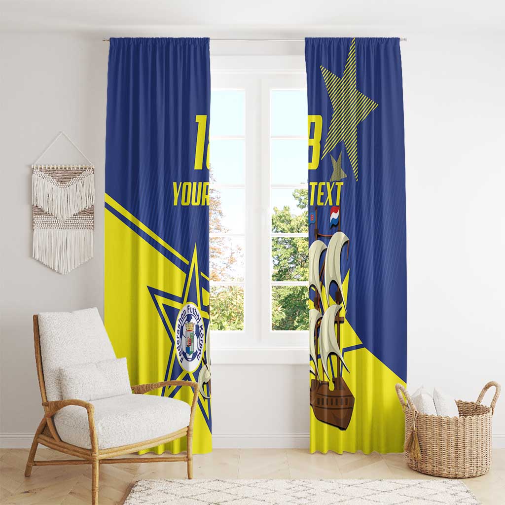 Curacao Football Pride Custom Window Curtain La Familia Azul Go Champions - Wonder Print Shop