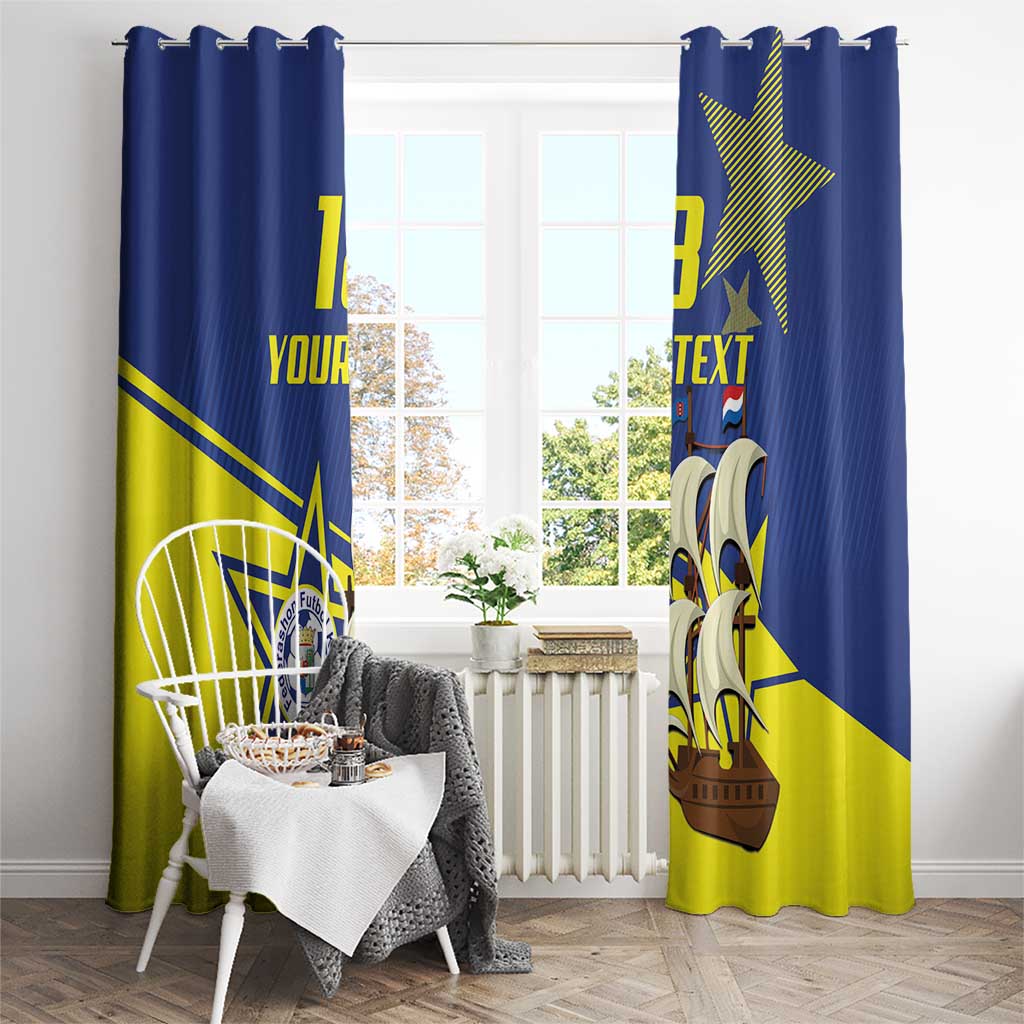 Curacao Football Pride Custom Window Curtain La Familia Azul Go Champions - Wonder Print Shop