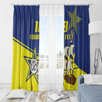 Curacao Football Pride Custom Window Curtain La Familia Azul Go Champions - Wonder Print Shop