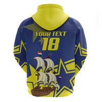 Curacao Football Pride Custom Zip Hoodie La Familia Azul Go Champions - Wonder Print Shop