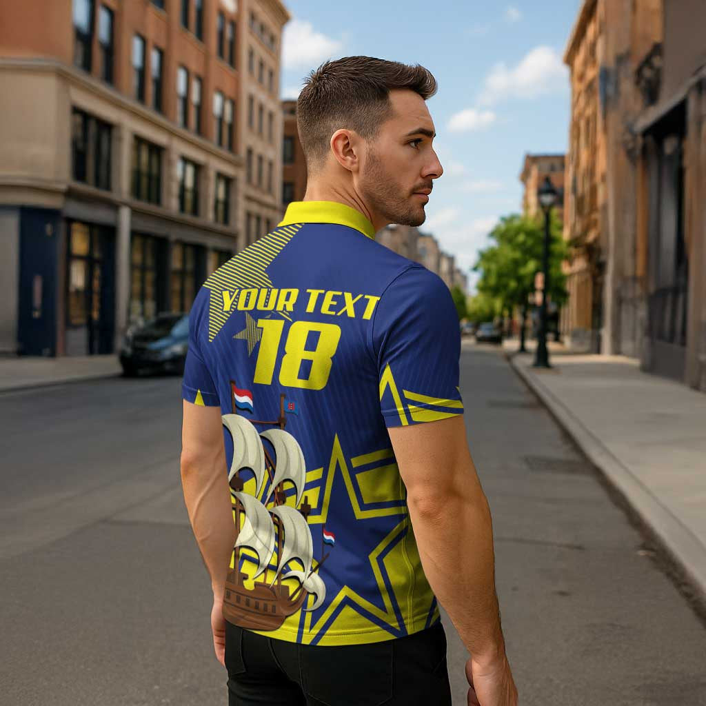 Curacao Football Pride Custom Zipper Polo Shirt La Familia Azul Go Champions - Wonder Print Shop