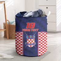 Custom Croatia Football Laundry Basket Hrvatska Chessboard Heritage - Wonder Print Shop