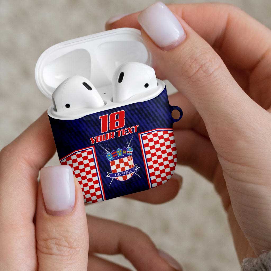 Custom Croatia Football AirPods Case Hrvatska Chessboard Heritage - Wonder Print Shop