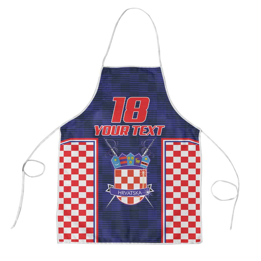 Custom Croatia Football Apron Hrvatska Chessboard Heritage - Wonder Print Shop