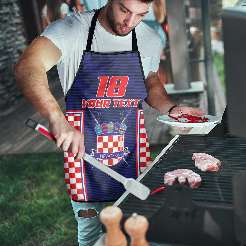 Custom Croatia Football Apron Hrvatska Chessboard Heritage - Wonder Print Shop