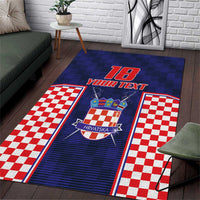 Custom Croatia Football Area Rug Hrvatska Chessboard Heritage - Wonder Print Shop