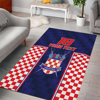 Custom Croatia Football Area Rug Hrvatska Chessboard Heritage - Wonder Print Shop