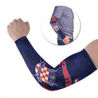 Custom Croatia Football Arm Sleeves Hrvatska Chessboard Heritage - Wonder Print Shop