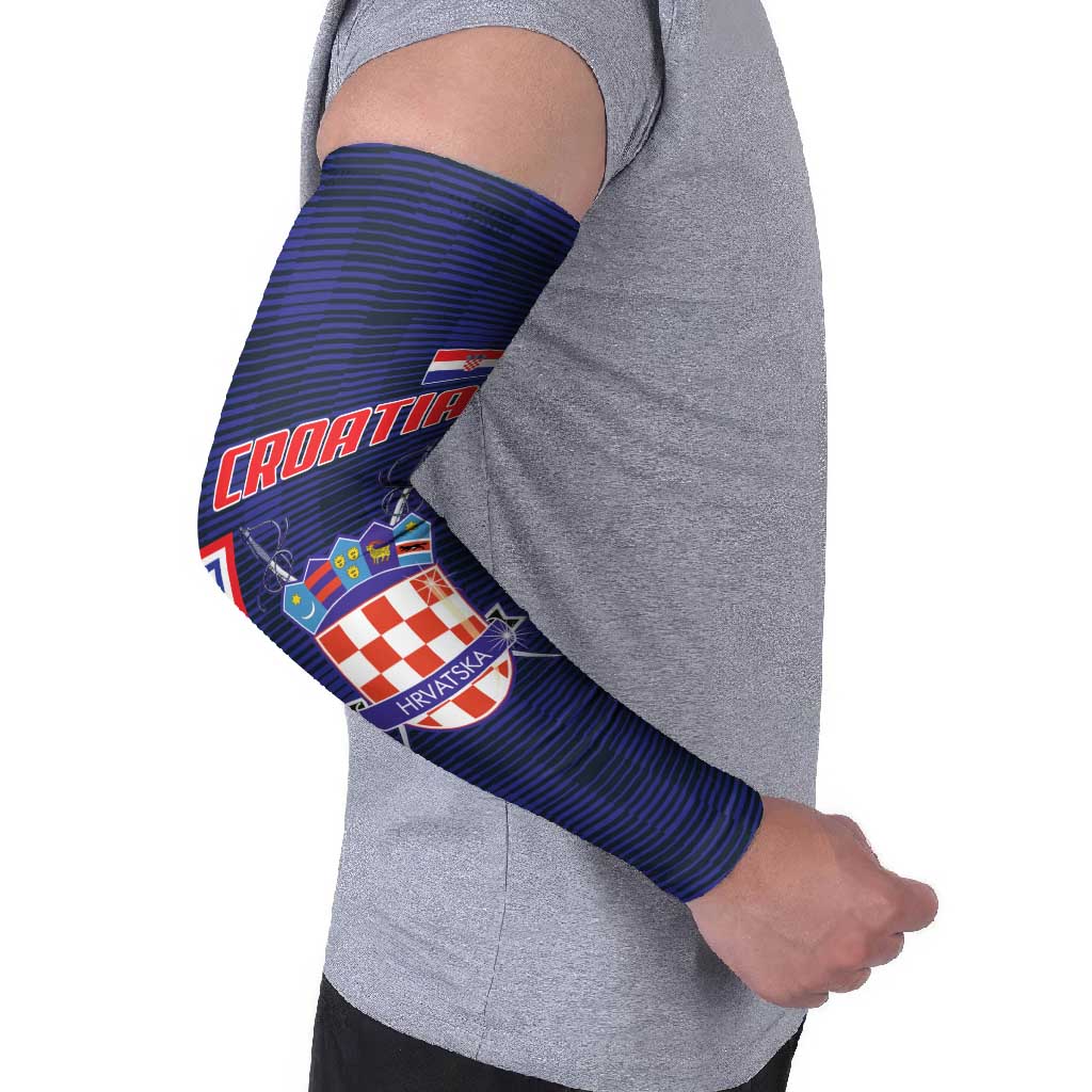 Custom Croatia Football Arm Sleeves Hrvatska Chessboard Heritage - Wonder Print Shop
