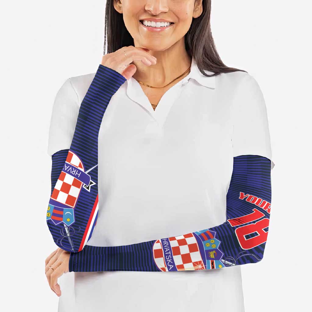 Custom Croatia Football Arm Sleeves Hrvatska Chessboard Heritage - Wonder Print Shop