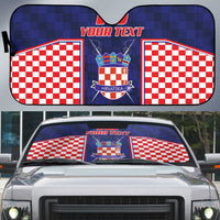 Custom Croatia Football Auto Sun Shade Hrvatska Chessboard Heritage - Wonder Print Shop