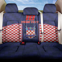 Custom Croatia Football Back Car Seat Cover Hrvatska Chessboard Heritage - Wonder Print Shop