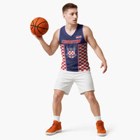 Custom Croatia Football Basketball Jersey Hrvatska Chessboard Heritage - Wonder Print Shop