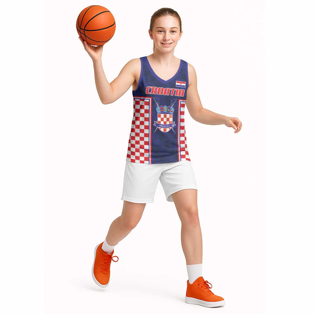 Custom Croatia Football Basketball Jersey Hrvatska Chessboard Heritage - Wonder Print Shop
