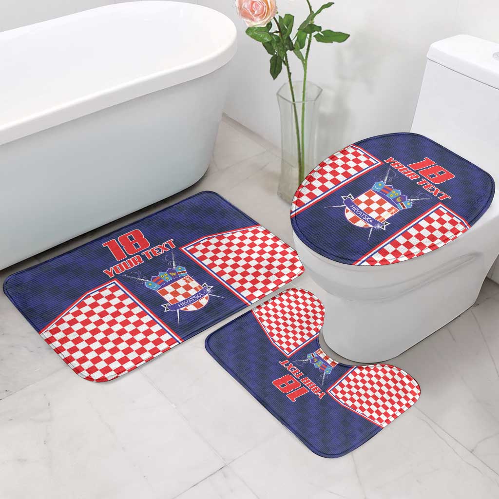 Custom Croatia Football Bathroom Set Hrvatska Chessboard Heritage - Wonder Print Shop
