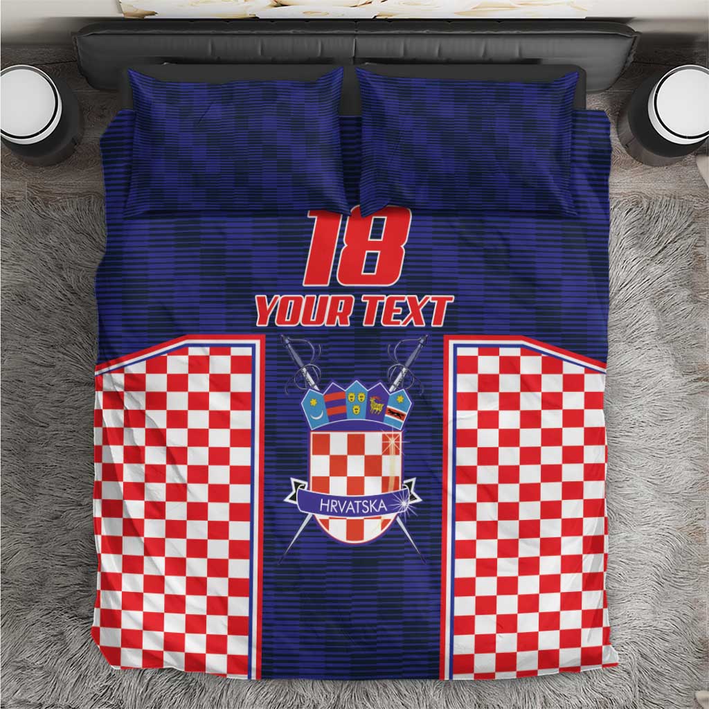 Custom Croatia Football Bedding Set Hrvatska Chessboard Heritage - Wonder Print Shop