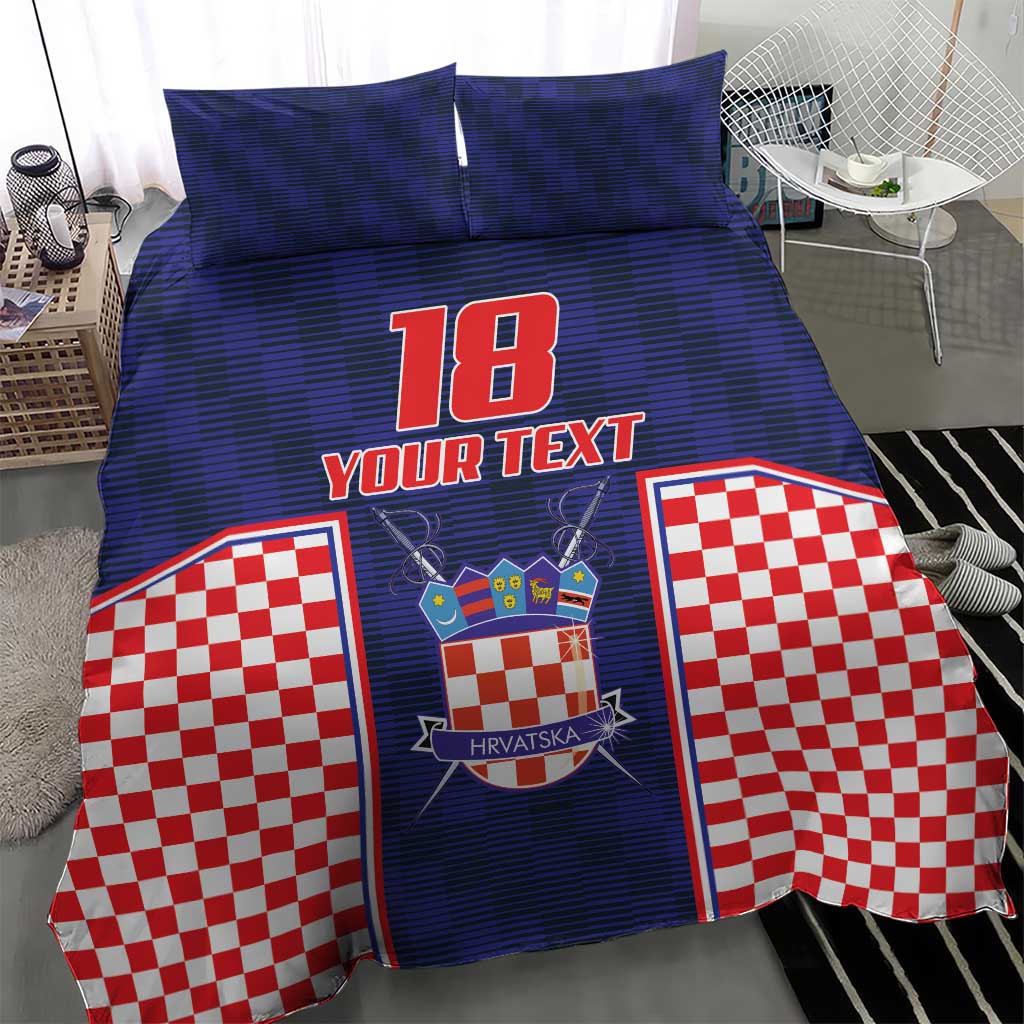 Custom Croatia Football Bedding Set Hrvatska Chessboard Heritage - Wonder Print Shop
