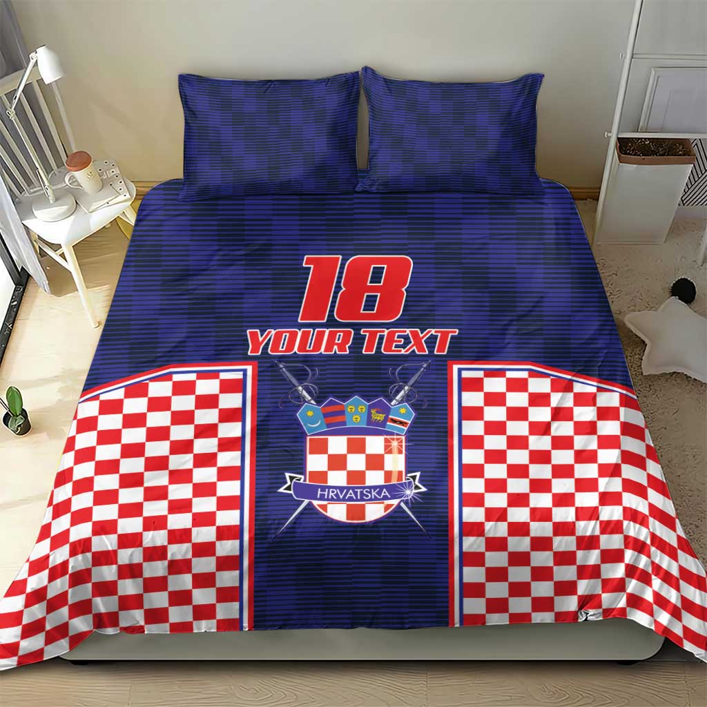 Custom Croatia Football Bedding Set Hrvatska Chessboard Heritage - Wonder Print Shop