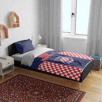 Custom Croatia Football Bedding Set Hrvatska Chessboard Heritage - Wonder Print Shop