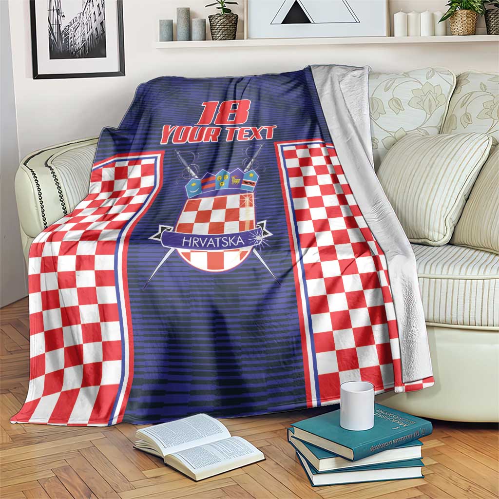 Custom Croatia Football Blanket Hrvatska Chessboard Heritage - Wonder Print Shop
