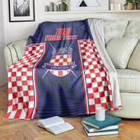 Custom Croatia Football Blanket Hrvatska Chessboard Heritage - Wonder Print Shop