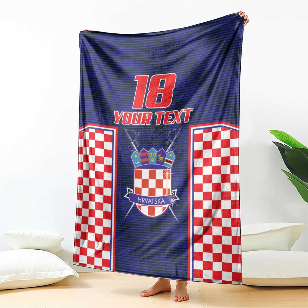 Custom Croatia Football Blanket Hrvatska Chessboard Heritage - Wonder Print Shop