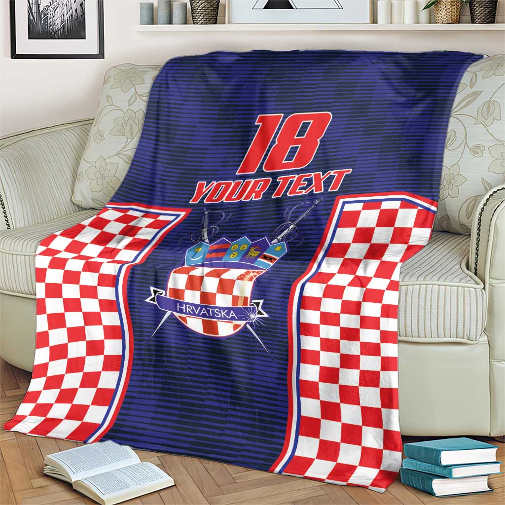 Custom Croatia Football Blanket Hrvatska Chessboard Heritage - Wonder Print Shop
