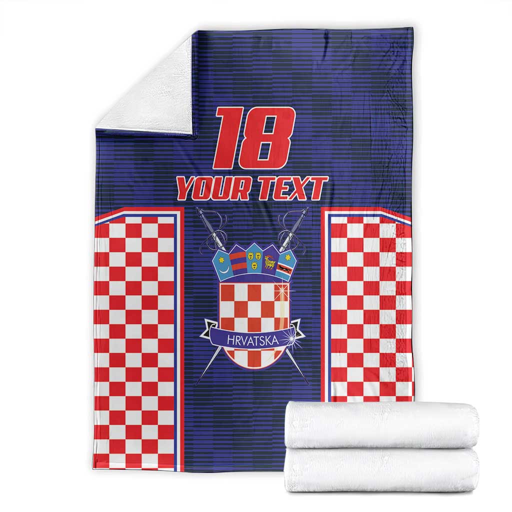 Custom Croatia Football Blanket Hrvatska Chessboard Heritage - Wonder Print Shop