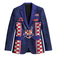 Custom Croatia Football Blazer Hrvatska Chessboard Heritage - Wonder Print Shop